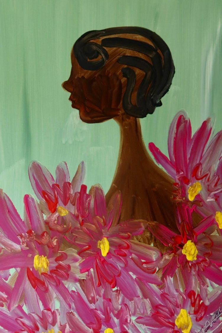 Lilies in the field. acrylic on canvas painting (60 × 80 cm) by Amsterdam artist Michelle Amo