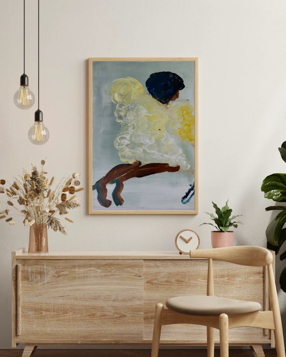 Loewe print framed in a room
